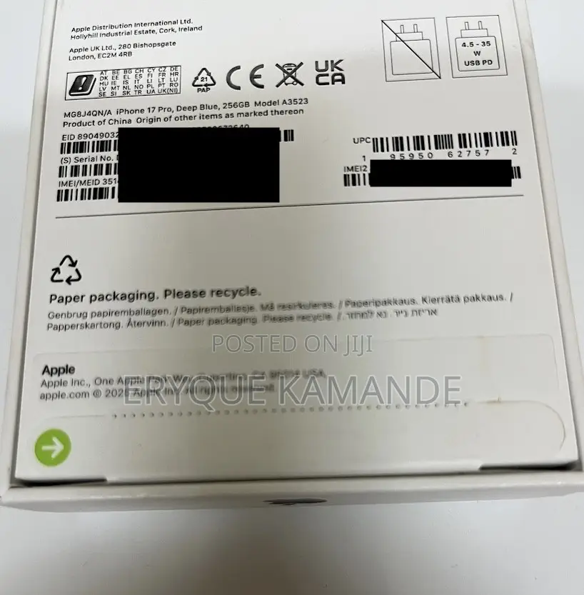 New Apple iPhone 17 Pro 256 GB Blue