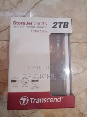 Transcend StoreJet 25C3N 2TB Extra Slim Portable Hard Drive
