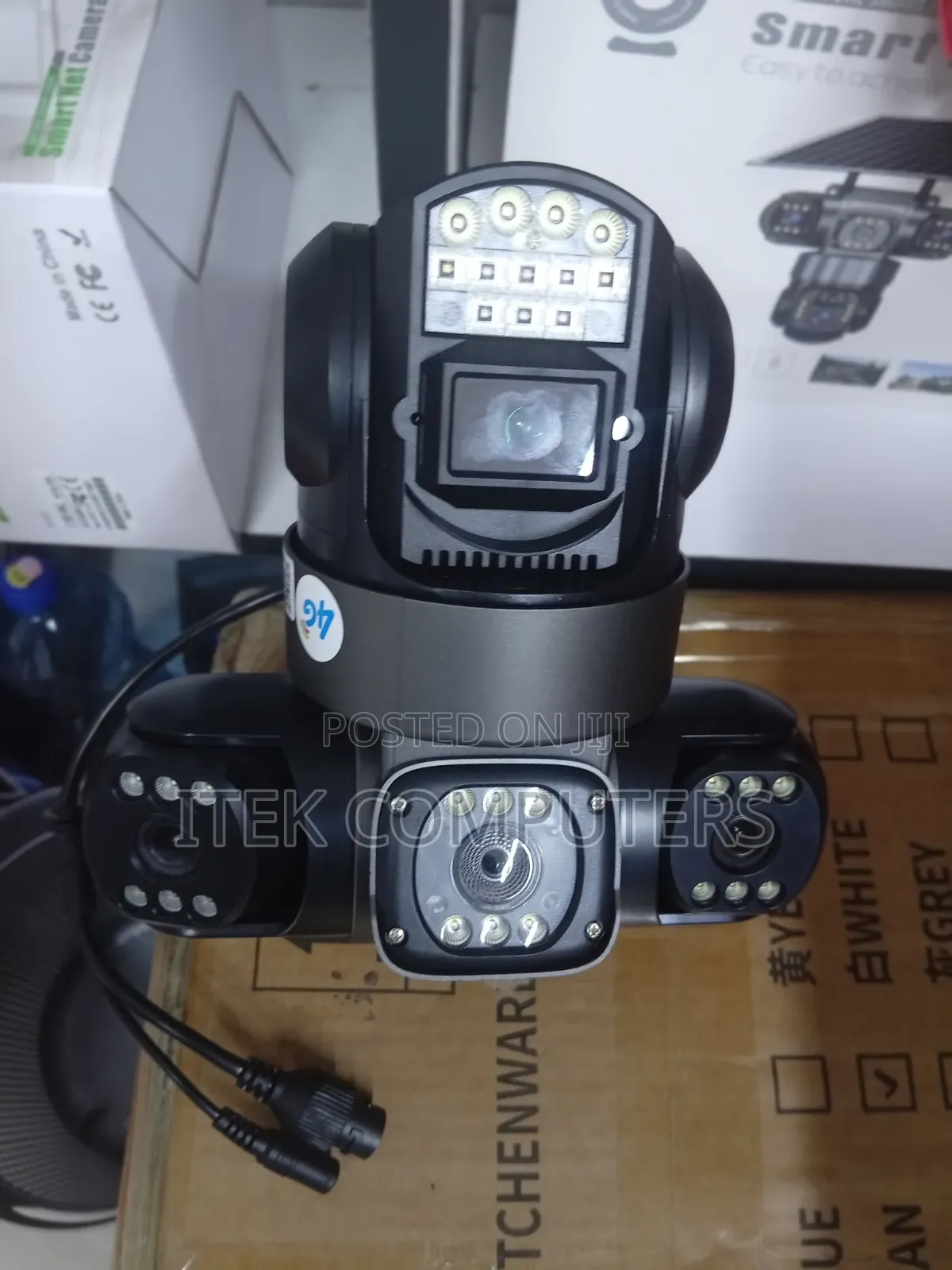 Triple Lens 4G Electric Security Camera for Farms and Rural Areas