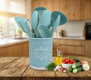 13-Piece Silicone Cooking Utensils Set With Wooden Handles