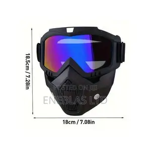 Motorcycle Goggles & Face Mask + FREE Balaclava – Black