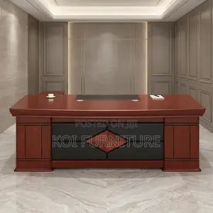 Office Desk; Executive 1800MM Modern CEOS Boss Mahogany Desk