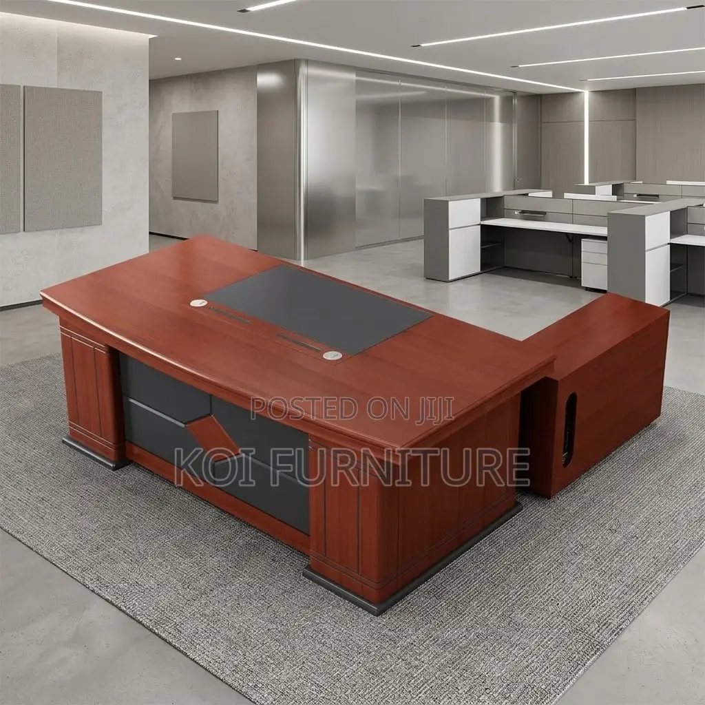 Office Desk; Executive 1800MM Modern CEOS Boss Mahogany Desk