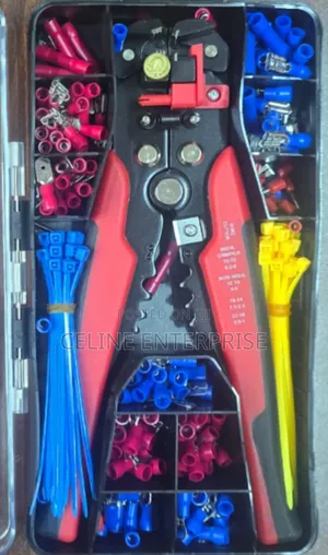 Cable Crimping and Wire Stripping Tool Set With Accessories