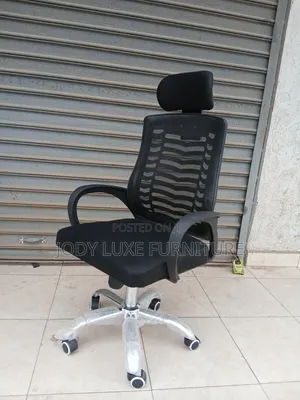 Metallic Base +Black Mesh Headrest Office