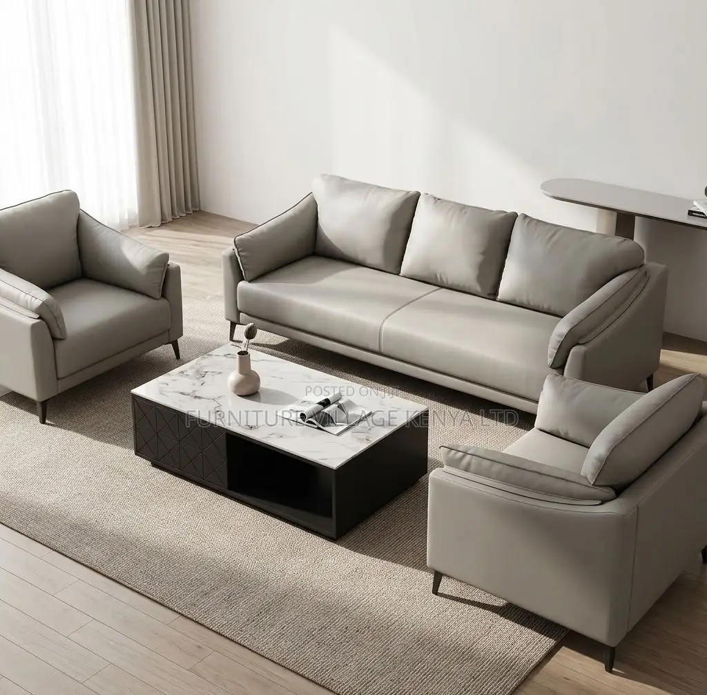 Office Sofa; 5 Seater Modern Leather Office Reception Sofas