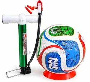 Tubeless Trionda Multicolour Soccer Ball With Manual Inflator Pump