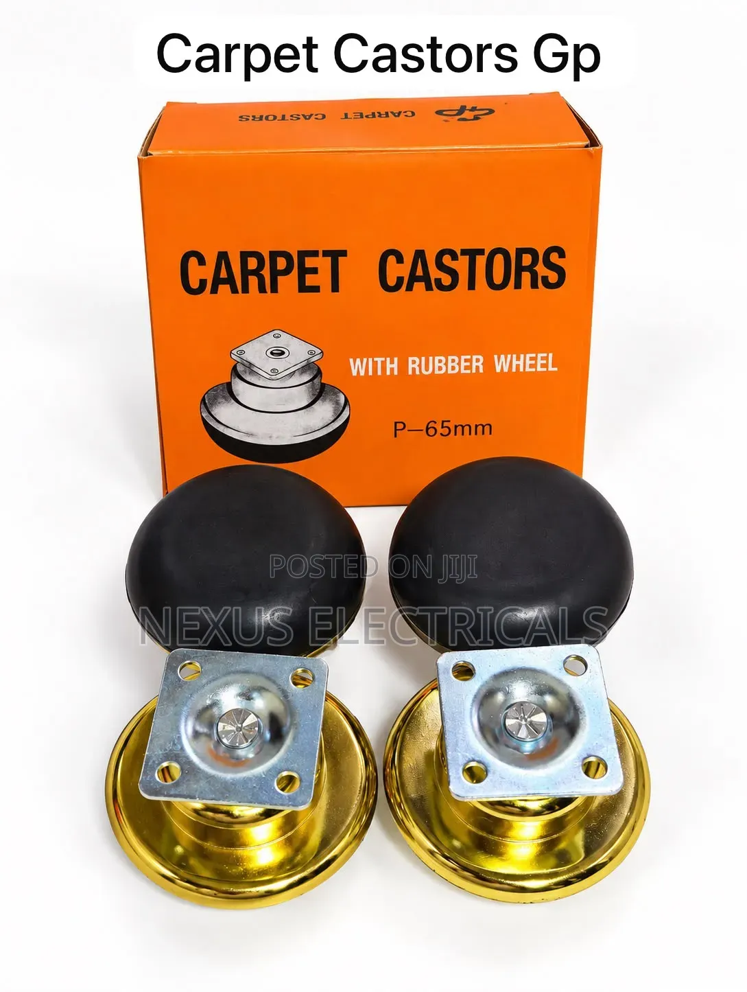 Carpet Castors P-65mm With Rubber Wheels