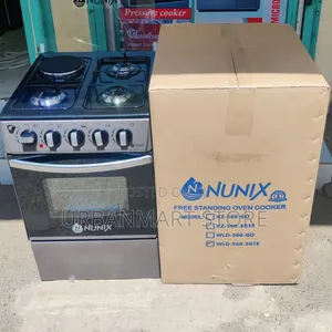 Nunix 50×55 Gas and Electric Cooker With Oven, 3 Gas , 1 Plate