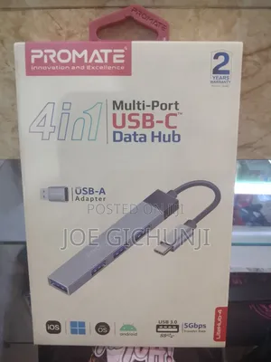 Promate LiteHub-4 Multi-Port 4-in-1 USB-C Data Hub