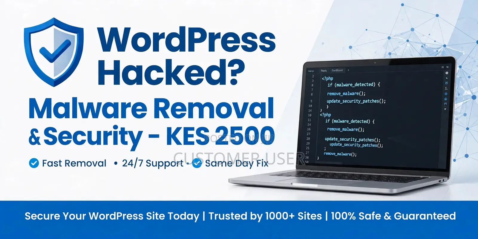 WordPress Hacked? Malware Removal KES 2500