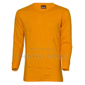 Slim Fit Light Orange Long Sleeve Shirt