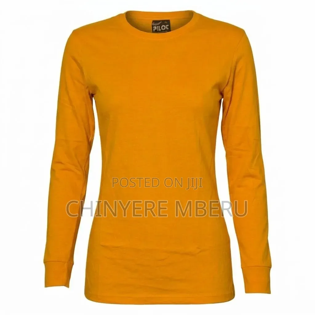 Slim Fit Light Orange Long Sleeve Shirt