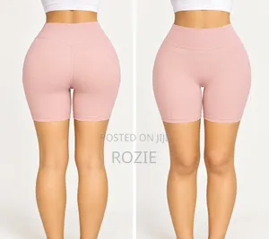 Women's Pink High Waist Biker Shorts – Stretchy Gym and Casual Shorts