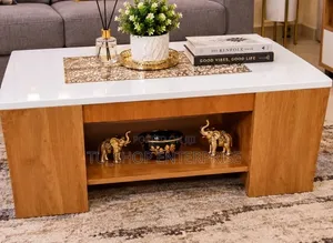 Modern Executive Julz Coffee Marble Laminated Coffee Table at 