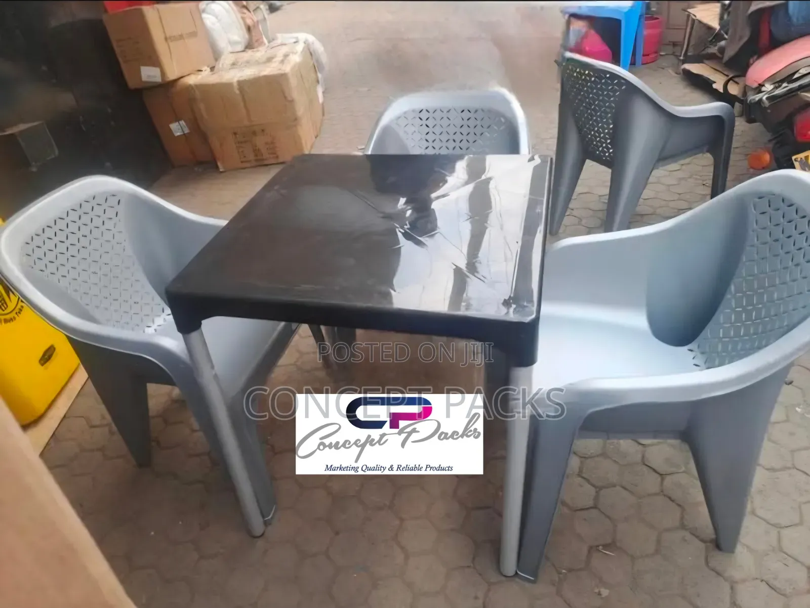3 Skyplast Chairs + 1 Complast Table Dining Set.