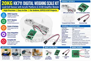 HX711 Digital Weighing Scale Kit With Strain Gauge Load Cell.