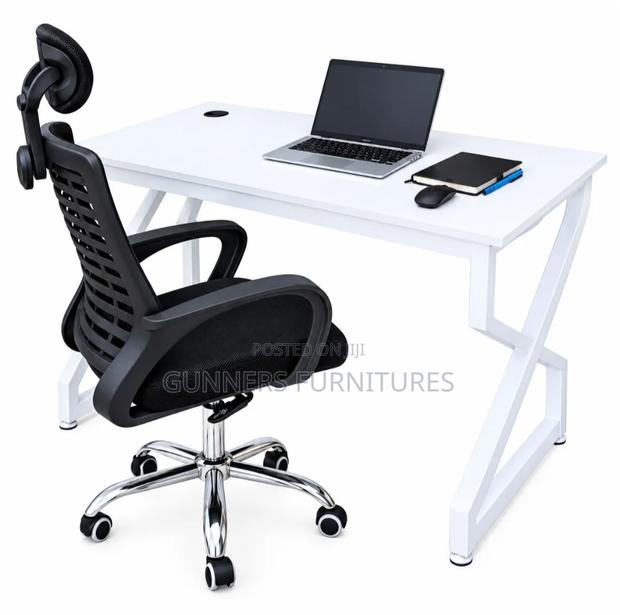 Combo Metallic Desk +Headrest Office Chair - thumbnail 2