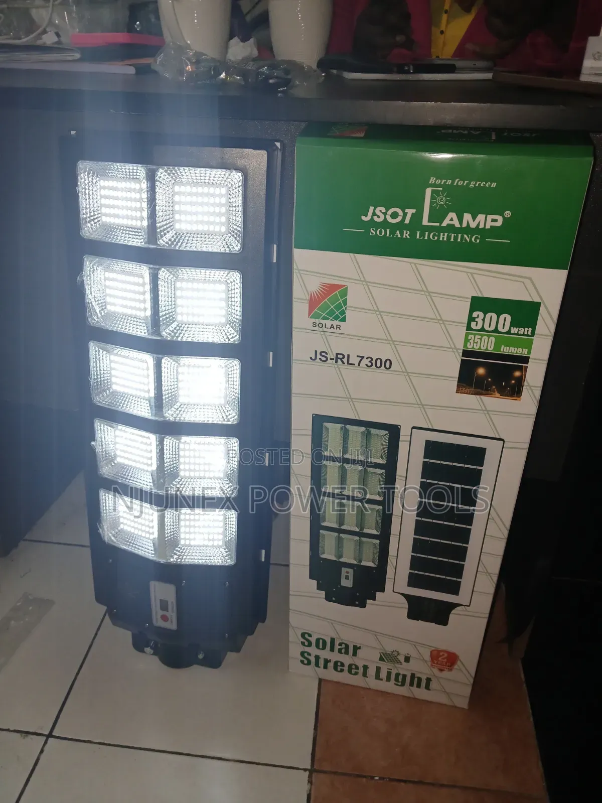 Shows a JSOT Lamp Solar Street Light (Model JS-RL7300