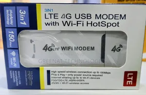 LTE 4G USB Modem With Wi-Fi Hotspot 3in1 150Mbps Supports 10 Devices