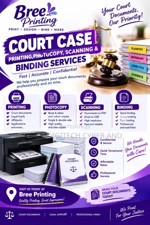 Professional Court Document Printing Scanning Copy & Binding Services