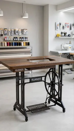 Manual Sewing Machine Table Top and Iron Pedal Stand Set..