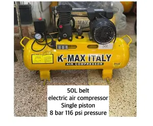 50ltrs Kmax Belt Type Electric Air Compressor Single Piston 8bar