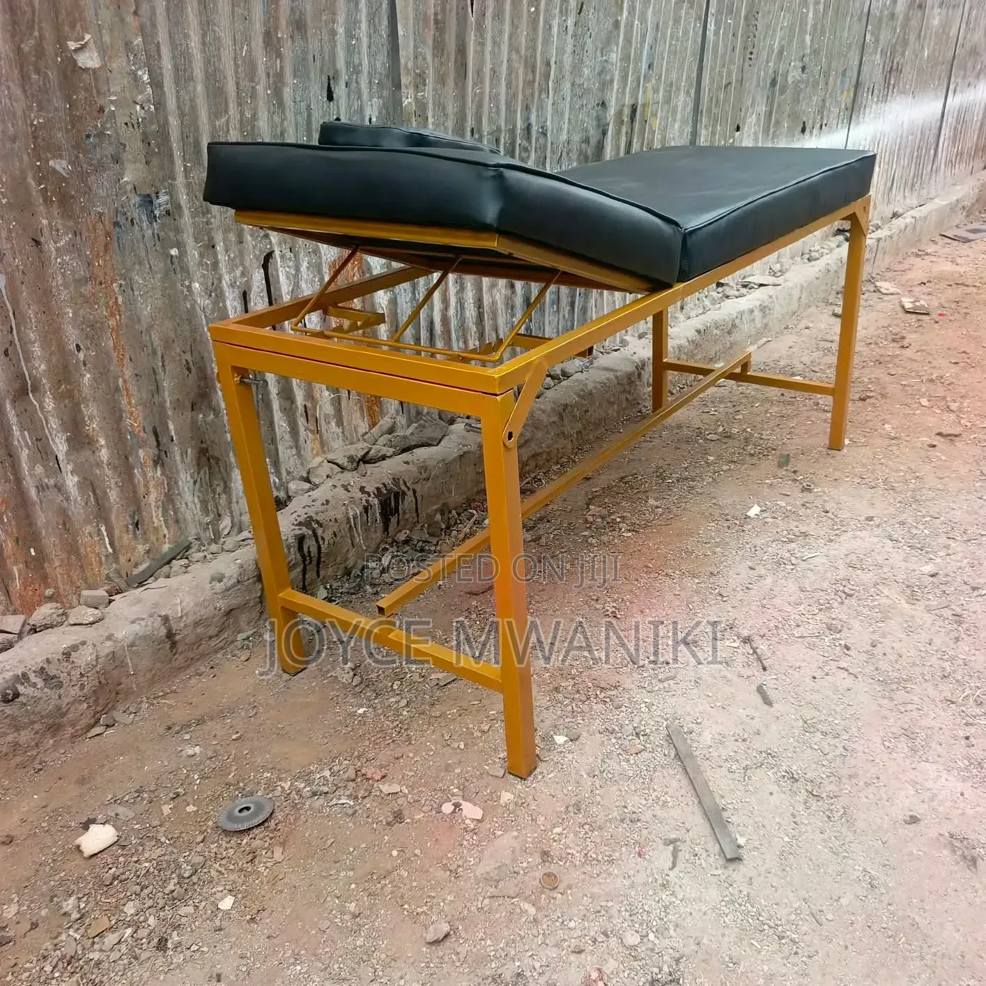 Foldable Massage Bed, Black and Gold