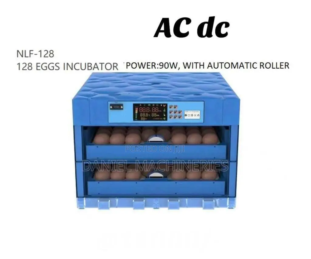 AC Dc 128eggs Incubator With Automatic Roller 90watts