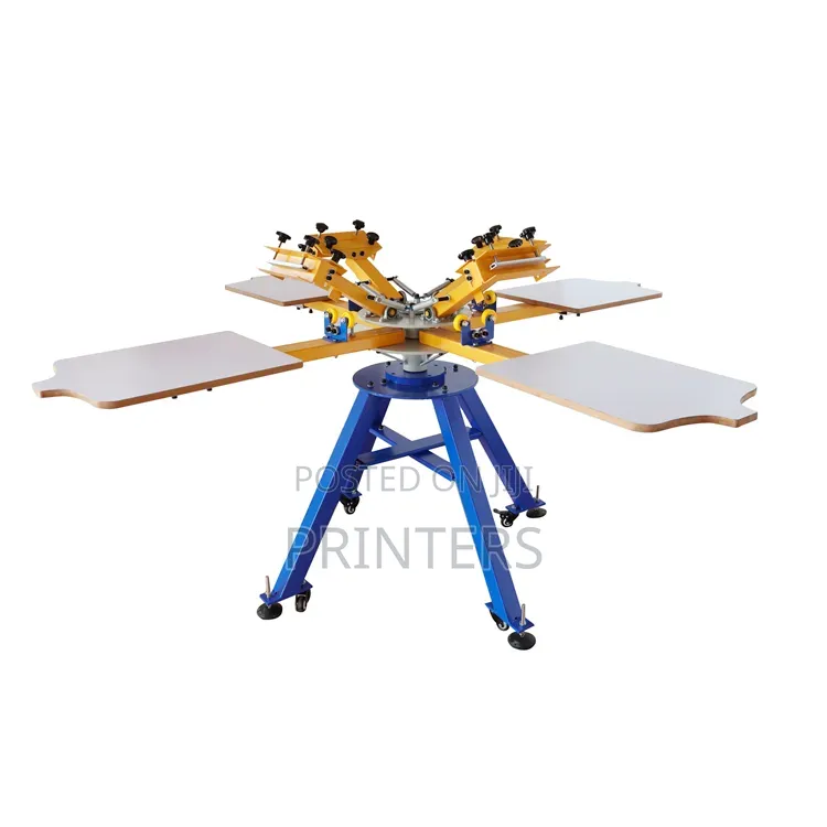 4 Color 4 Station Commercial Bulk T-Shirts Screen Printing Machine