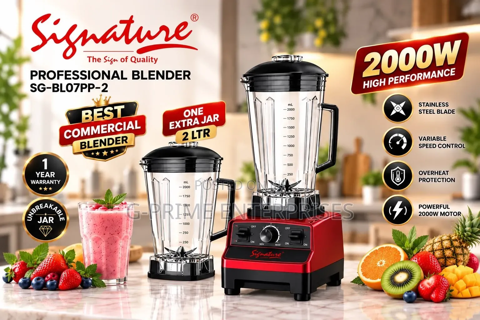 Commercial Blender 2000 Watts