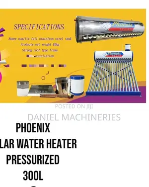 Phoenix Dc Solar Water Heater Pressurised 300ltrs Tube Type
