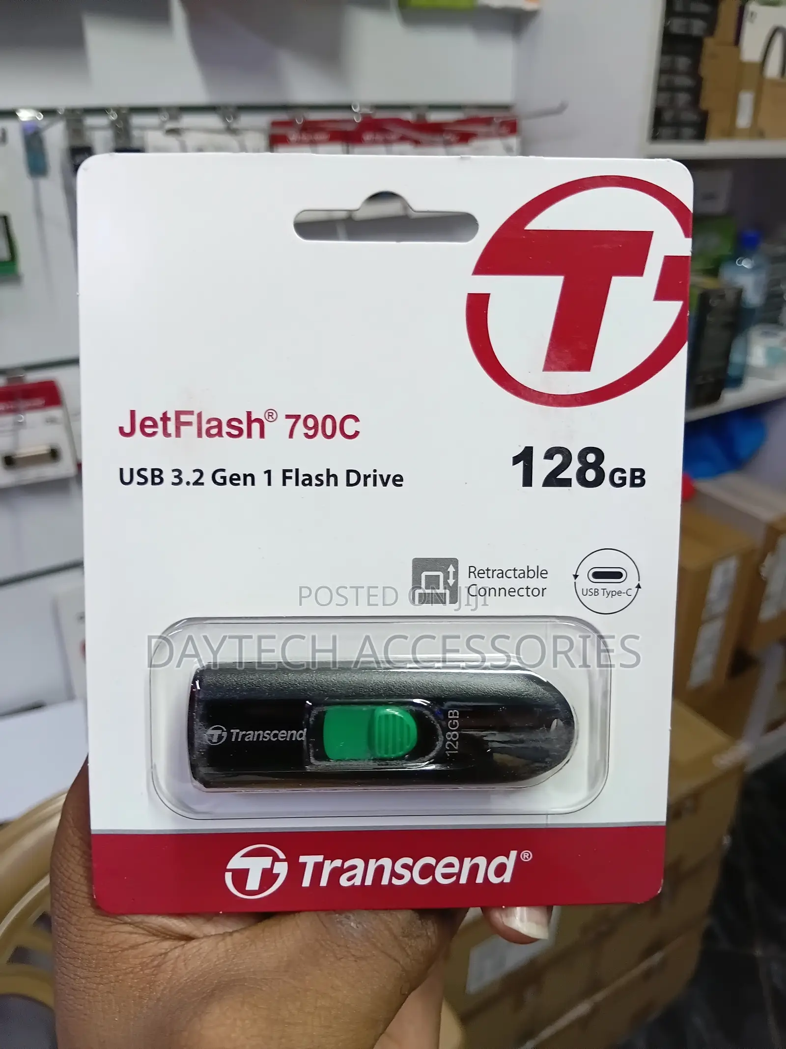 128GB Transcend JetFlash 790C USB3.2 Gen 1 (USB Type-C) Flash Drive