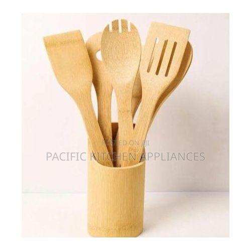 WOODEN 5-in-1 Bamboo Mwiko Set – Multifunctional Kitchen Tool Set - main view