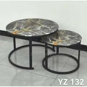 2 in 1 Marble Nesting Coffee Table (Glass Effect)
