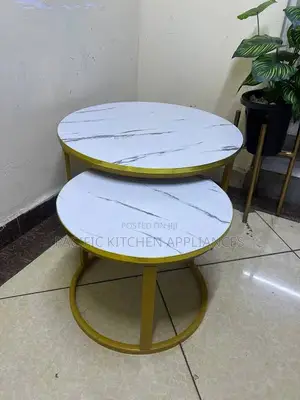 2 in 1 Marble Nesting Coffee Table (Glass Effect)