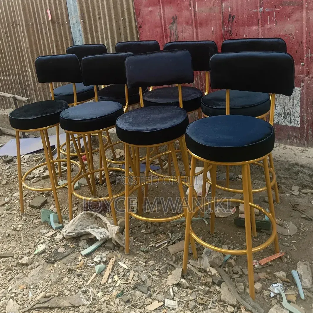 Kitchen Island Stools or Counter Stools With Gold Coated Frame