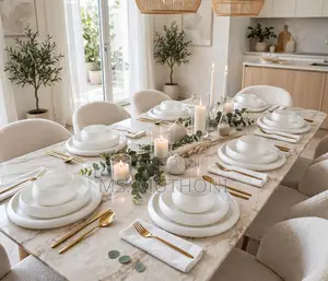 18 PCS Frosted Aesthetic Glass Dinner Set