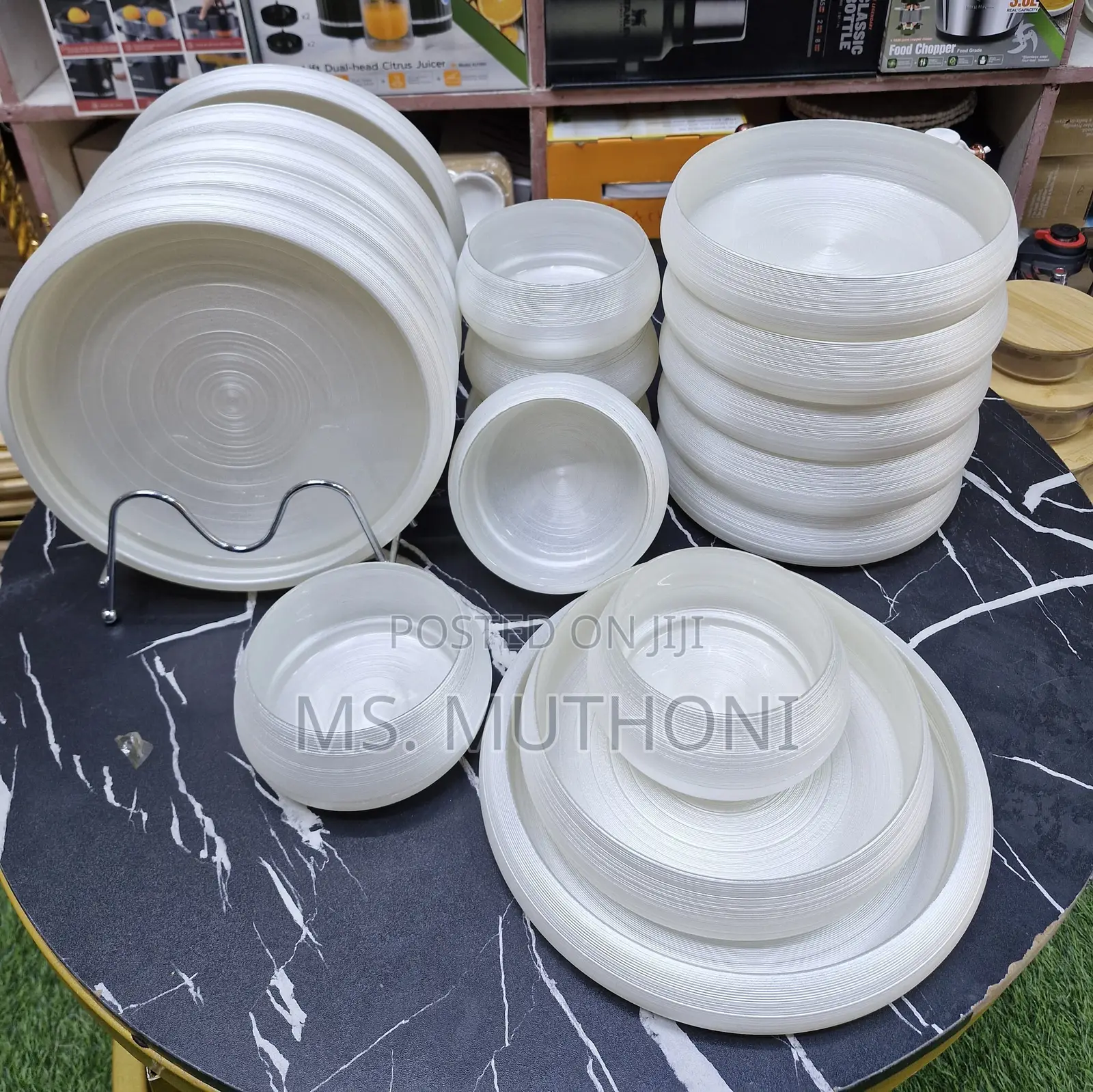 18 PCS Frosted Aesthetic Glass Dinner Set
