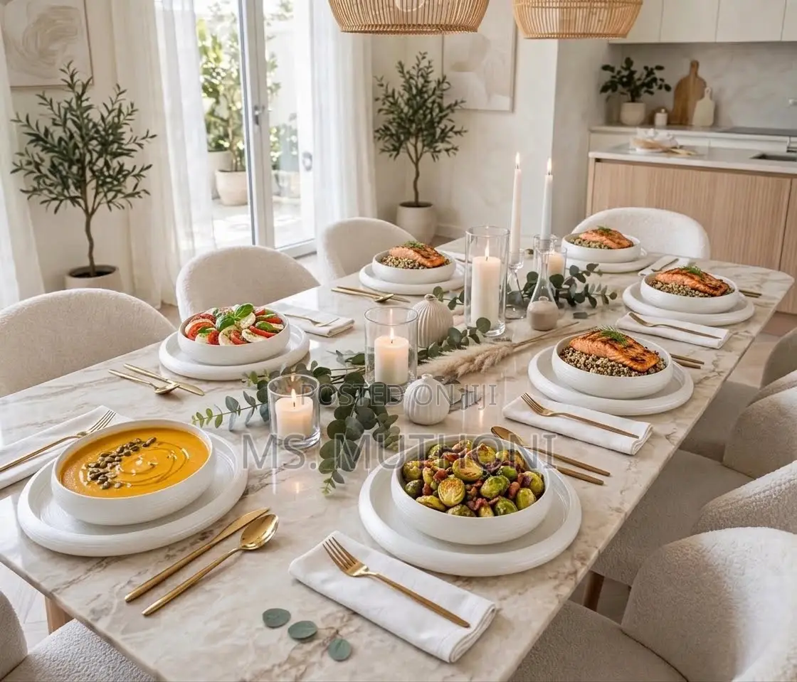 18 PCS Frosted Aesthetic Glass Dinner Set