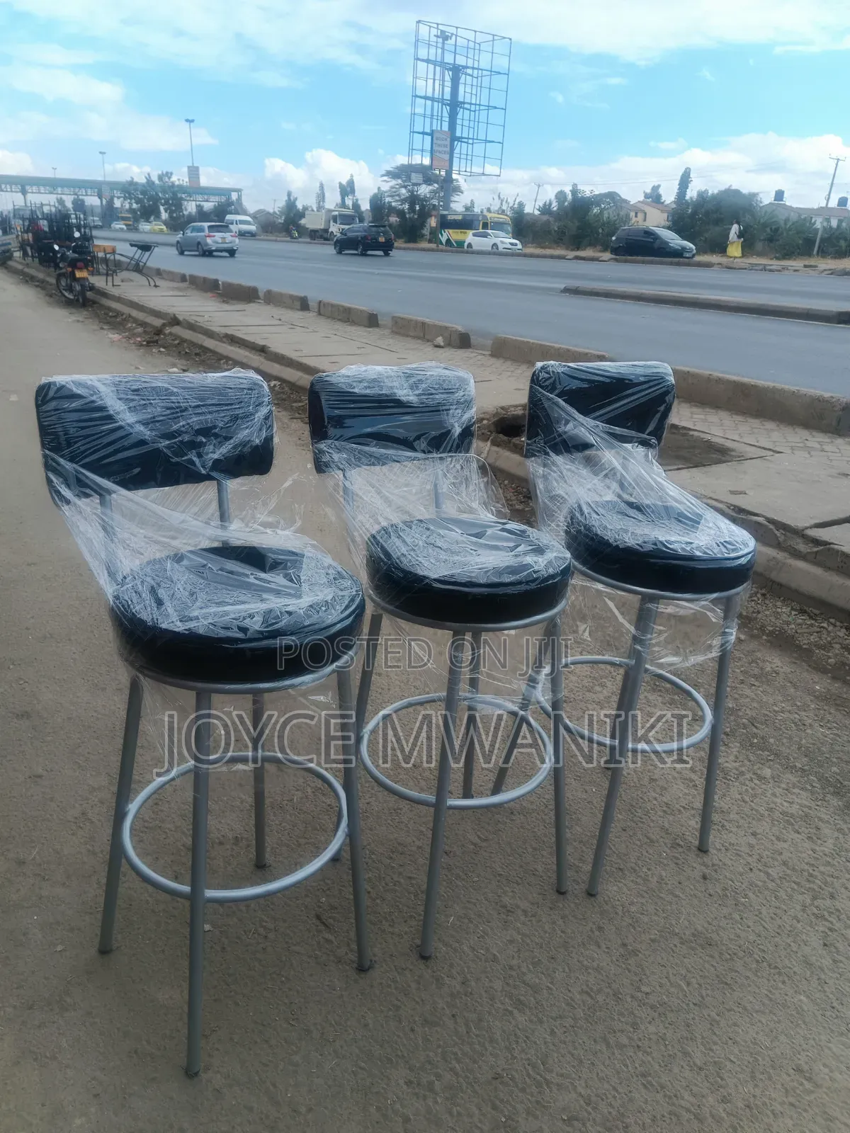 Counter Stools or Bar Stools With Silver Framed Metal