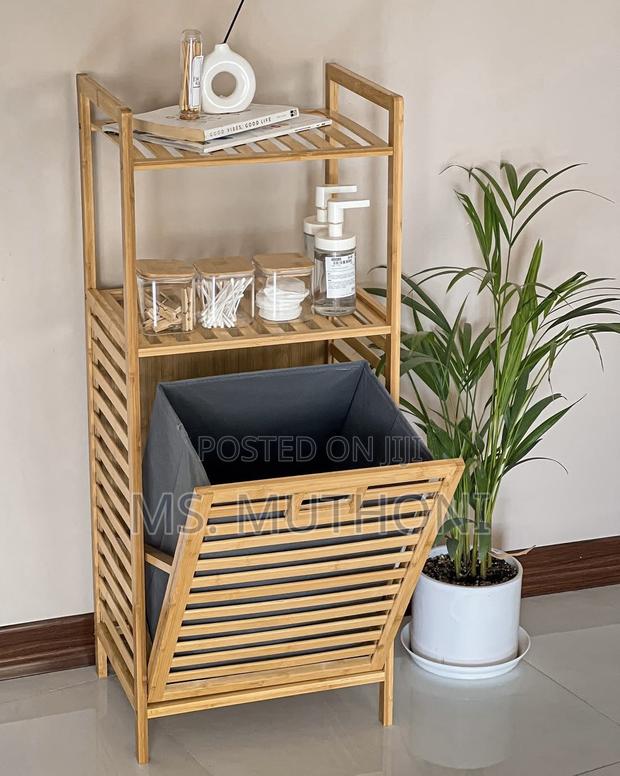 All-in-One Utility: Premium Bamboo Laundry Hamper - main view