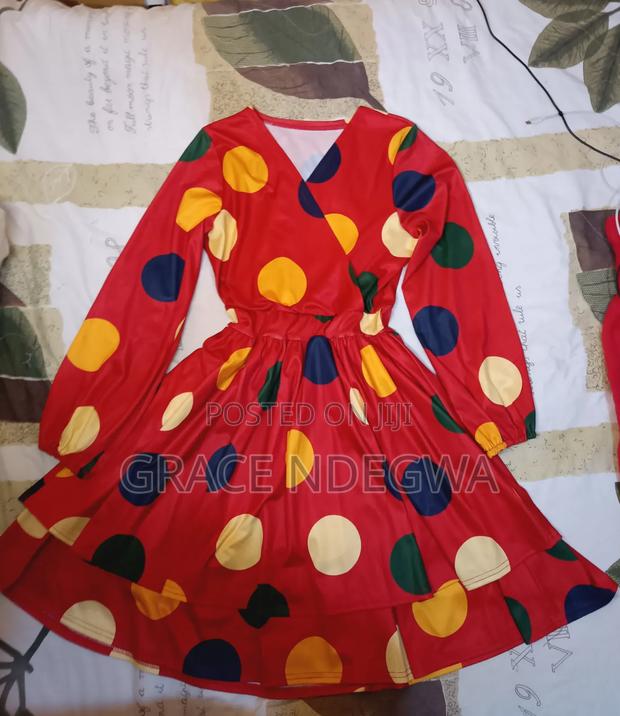 Size Medium Orange Polka Dot Dress - thumbnail 2