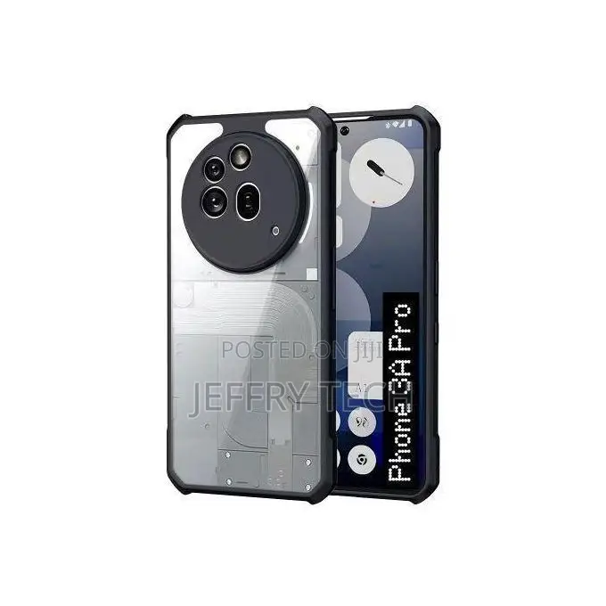 Hard Clear Acrylic Case With Black Edges for Nothing Phone 3a Pro