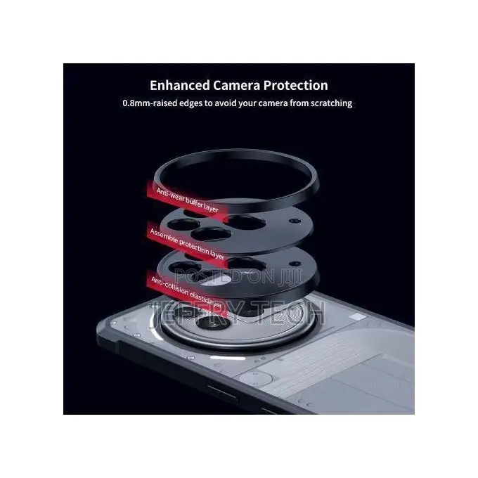 Hard Clear Acrylic Case With Black Edges for Nothing Phone 3a Pro