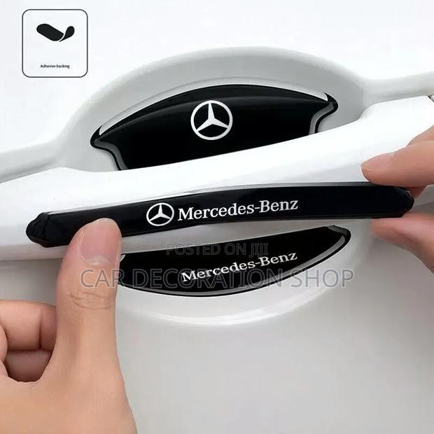 Mercedes Textured Black Finish Handle Fingernails Antiscratch - main view