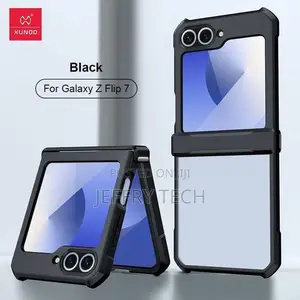 Anti Yellowing Hard Acrylic Case With Black Edges for Samsung Z Flip 7