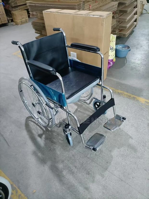 Comfortable, Cushioned Standard With Commode Wheelchair - main view