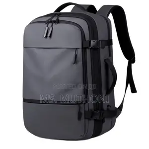 Versatile, Unisex Expandable Backpack (Black/Grey)