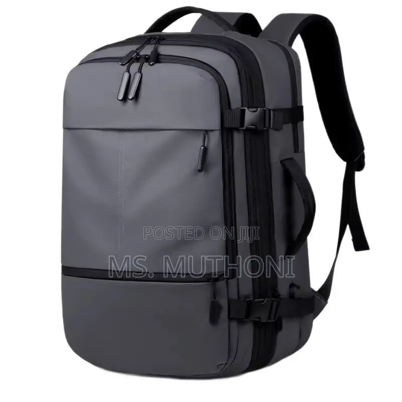 Versatile, Unisex Expandable Backpack (Black/Grey)